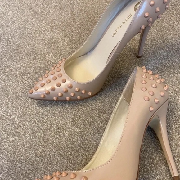 River Island Shoes - River Island Nude Studded Heels